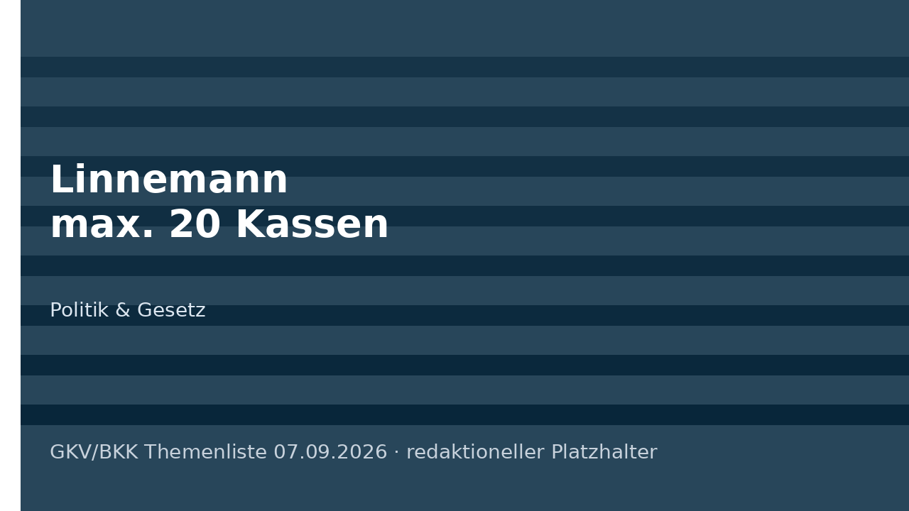 Symbolbild: Zielbild von höchstens 20 Krankenkassen
