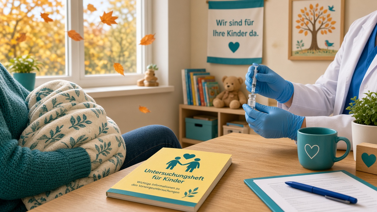 Kinderarztpraxis: Untersuchungsheft und RSV-Prophylaxe-Vorbereitung im Herbst